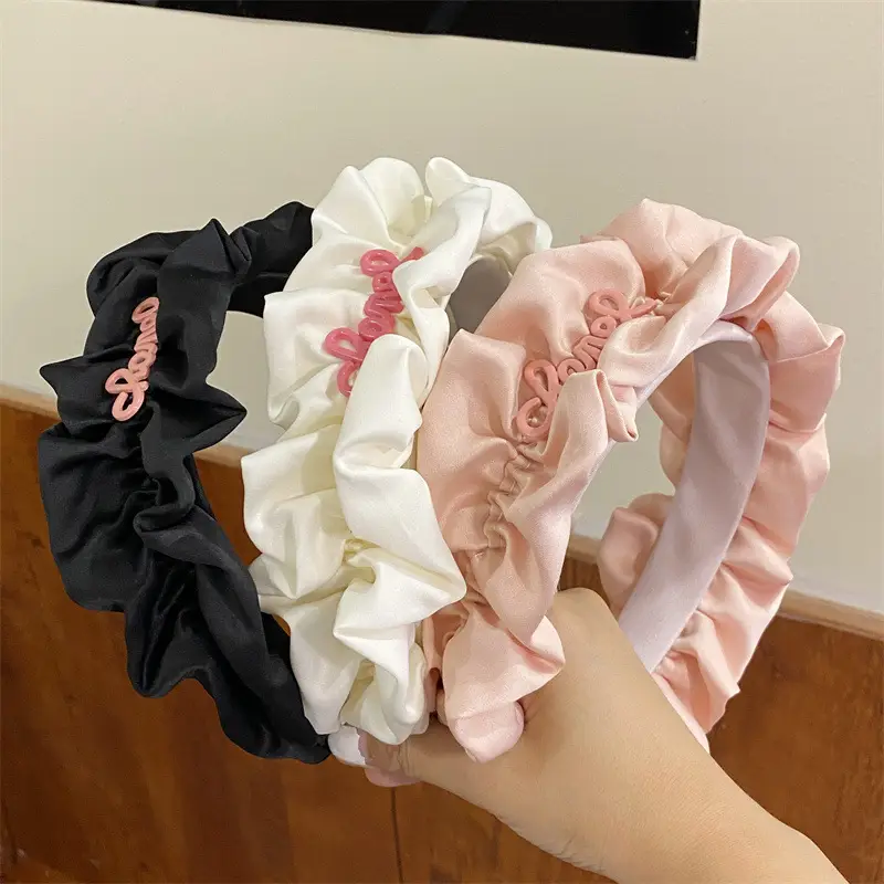 White Satin Skull Top Headband for Women Summer - Image 6