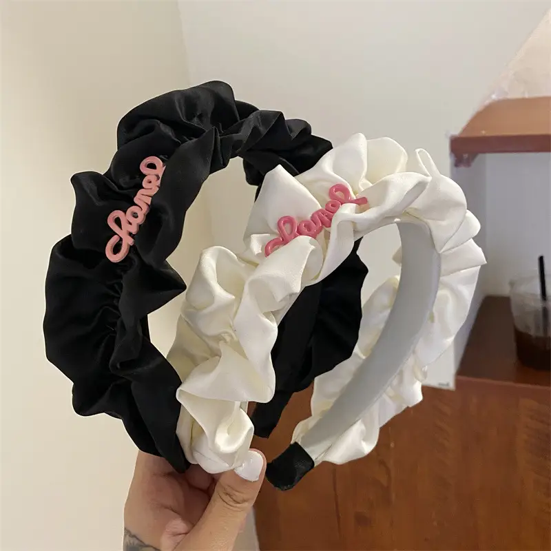 White Satin Skull Top Headband for Women Summer — feature 1