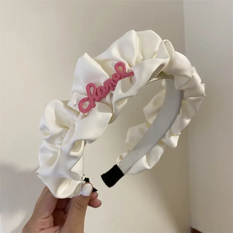 White Satin Skull Top Headband for Women Summer - Image 3