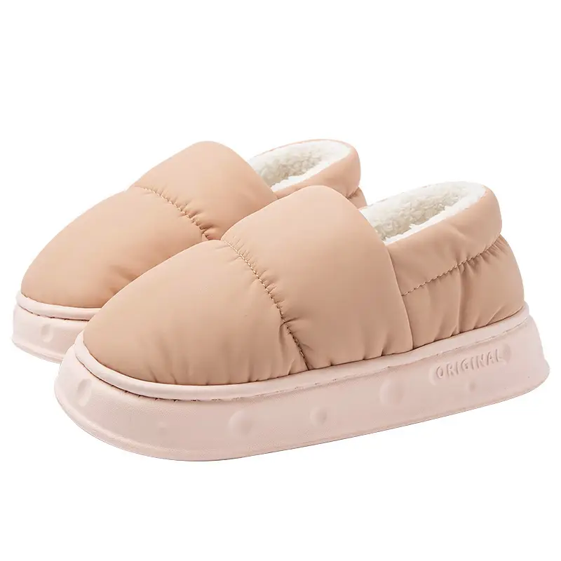 Latex-Covered Cotton Slippers for Women in Winter 2026, Plush, Warm, Waterproof, Non-Slip, Thick-Soled, Outdoor Cotton Shoes for Men in Winter - Image 10