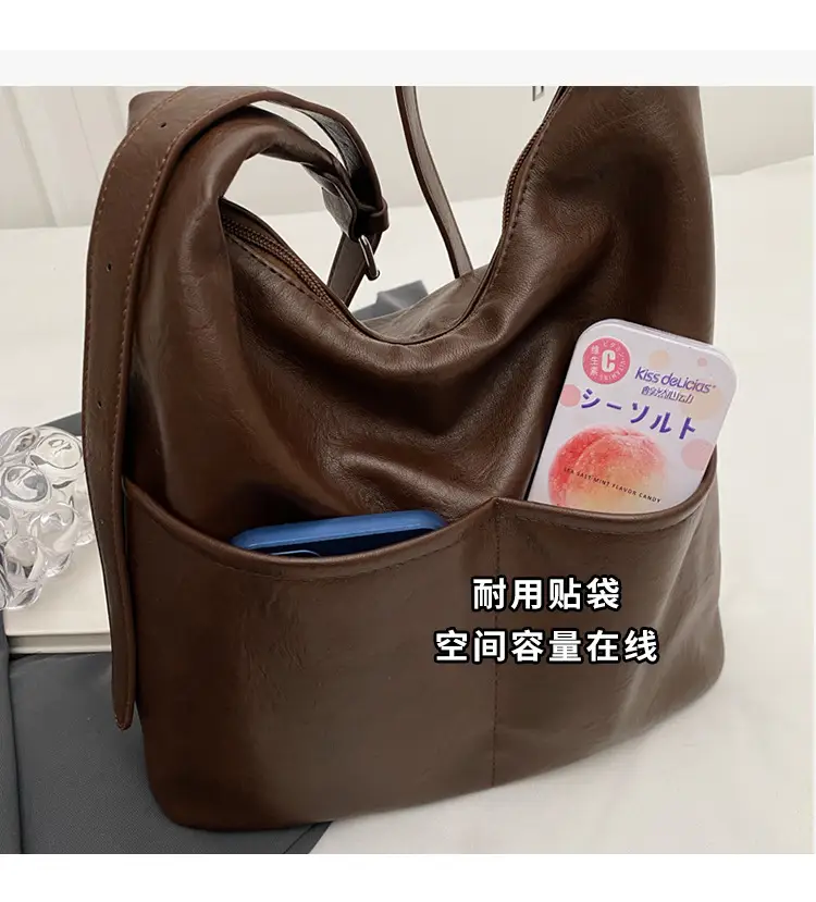 Women Large Capacity Brown Tote Bag 2023 — feature 5