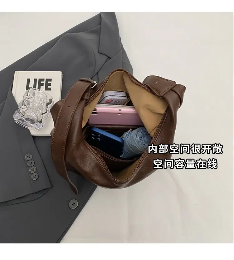 Women Large Capacity Brown Tote Bag 2023 — feature 6