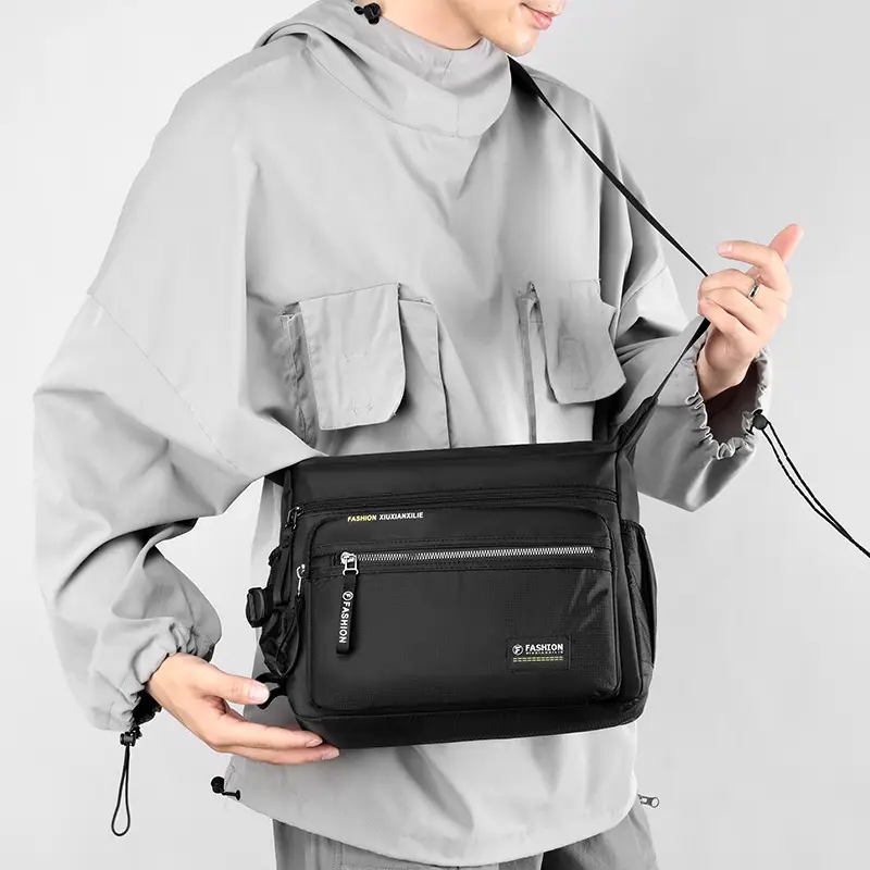 Men's Waterproof Oxford Messenger Bag Large Capacity