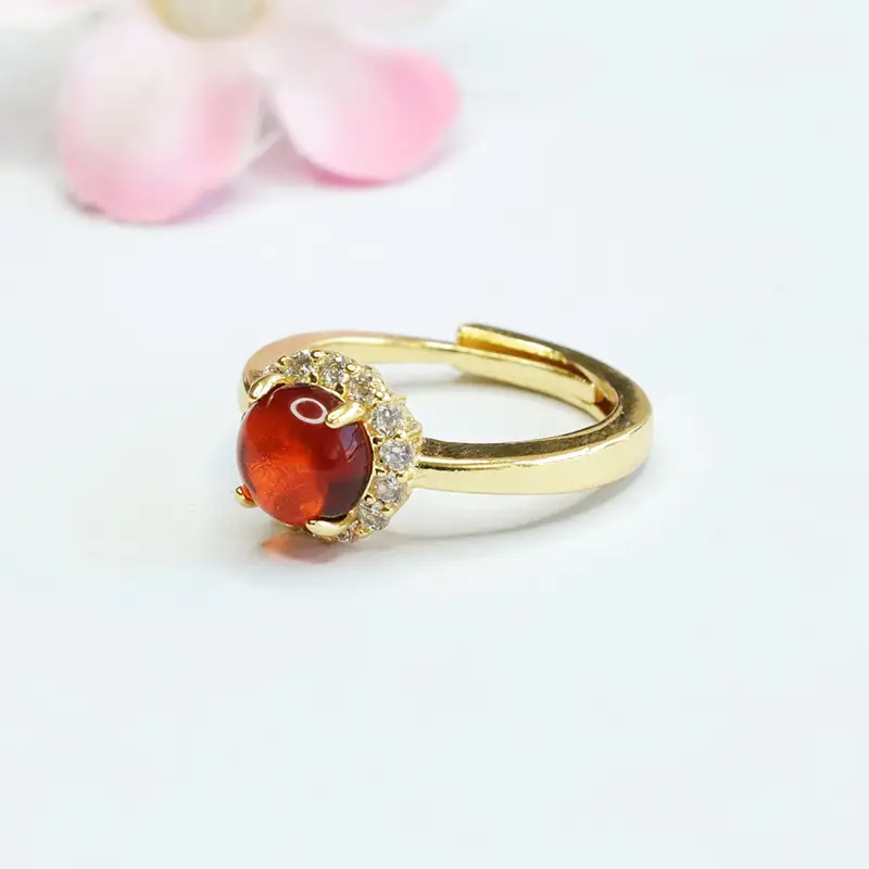 Guan Yu Natural Amber Ring Baltic Blood Amber Ring - Image 4