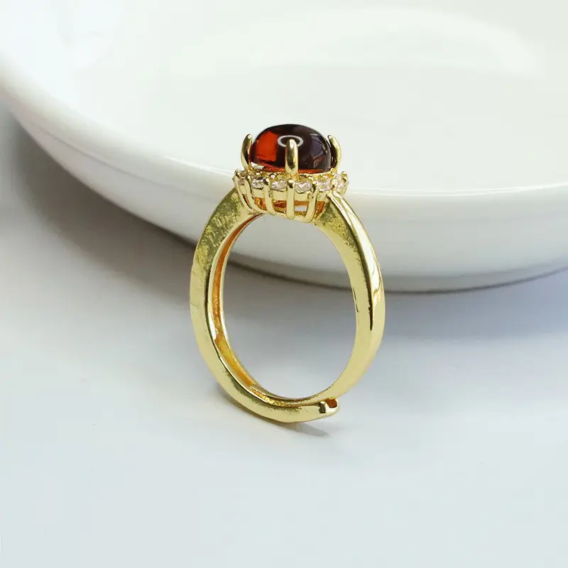 Guan Yu Natural Amber Ring Baltic Blood Amber Ring - Image 5