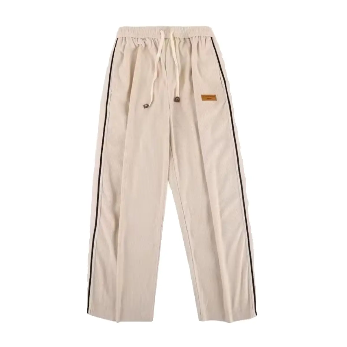 Men's White Corduroy Straight Leg Pants Winter Casual - Image 11