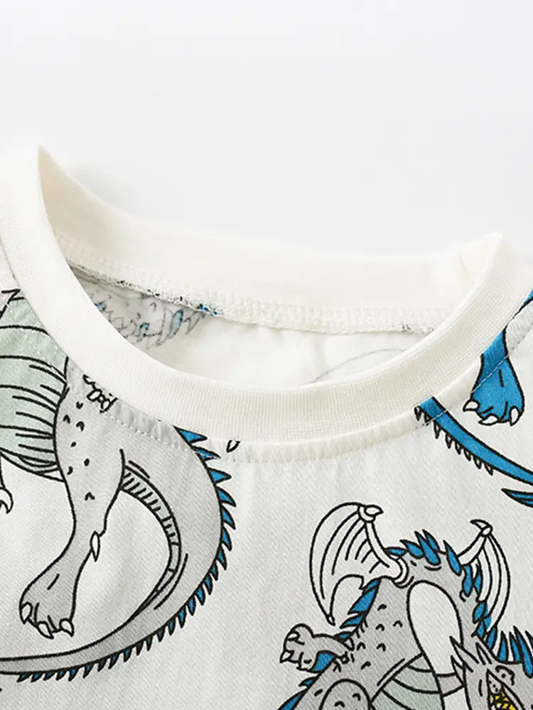 Malwee Boys T-Shirt White Dragon Print Summer Casual