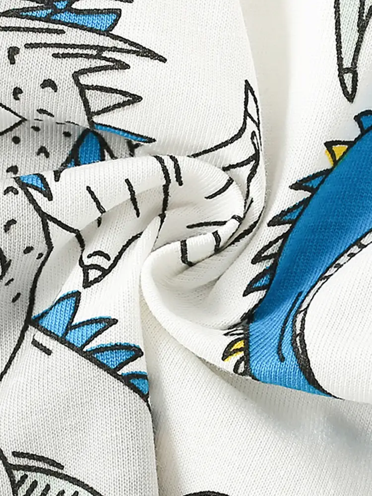 Malwee Boys T-Shirt White Dragon Print Summer Casual