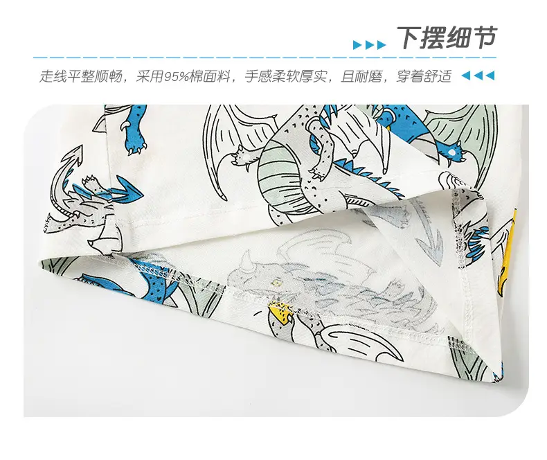 Malwee Boys T-Shirt White Dragon Print Summer Casual — feature 11
