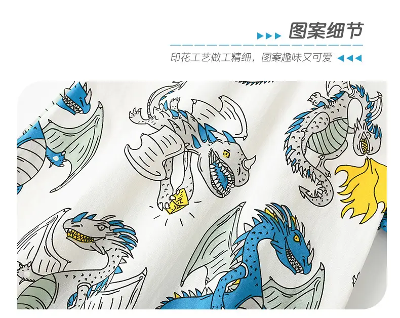 Malwee Boys T-Shirt White Dragon Print Summer Casual — feature 9