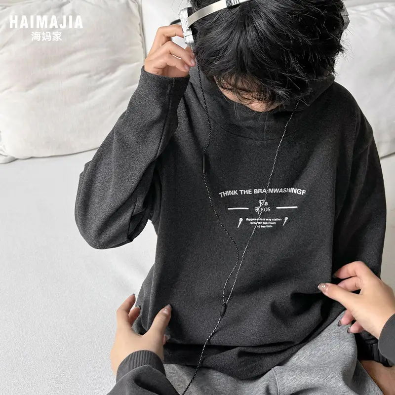 2025 Boys Hooded Thermal T-Shirt Black
