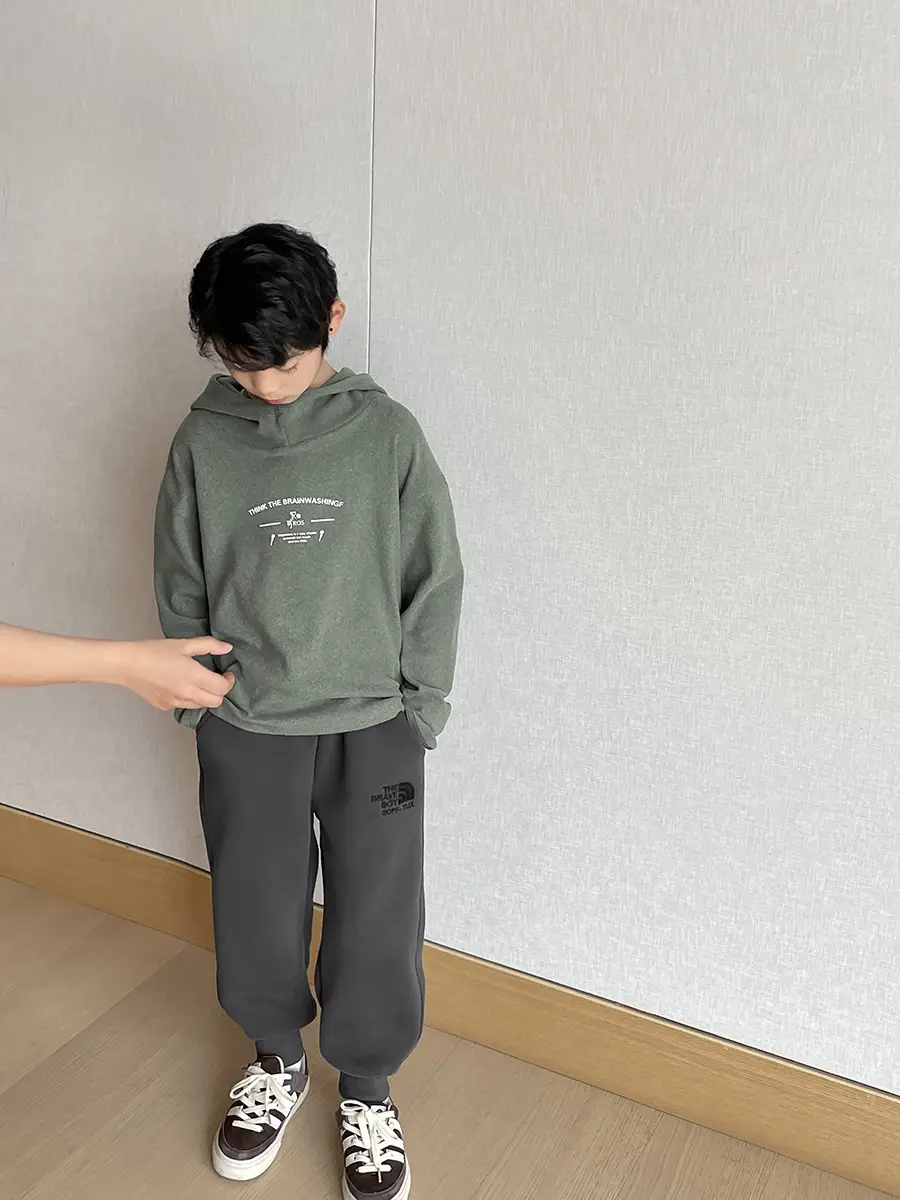 2025 Boys Hooded Thermal T-Shirt Black