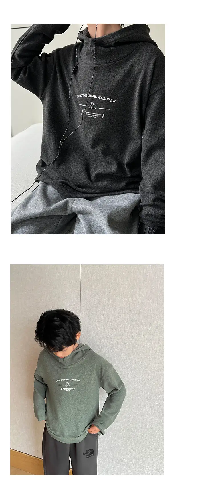 2025 Boys Hooded Thermal T-Shirt Black — feature 10