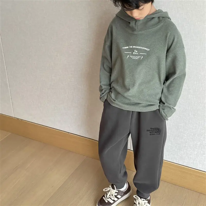 2025 Boys Hooded Thermal T-Shirt Black