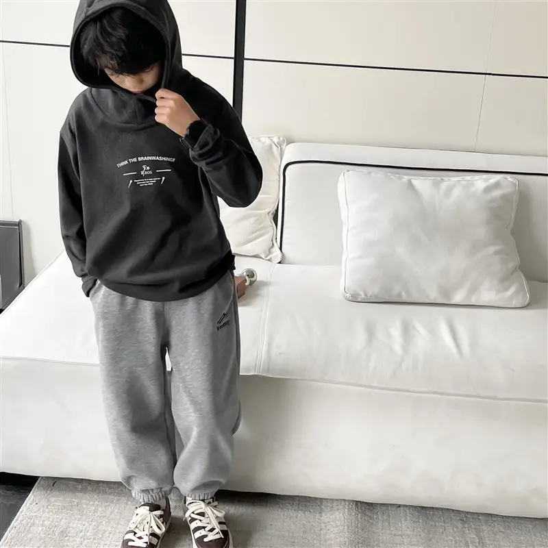 2025 Boys Hooded Thermal T-Shirt Black