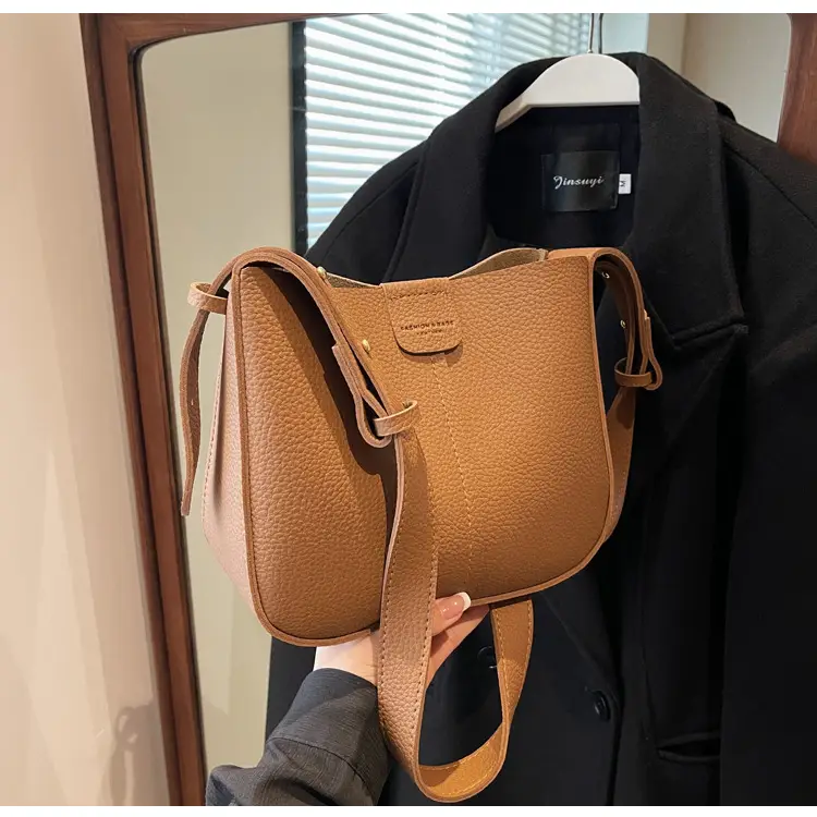 Women's Tan Bucket Bag with Crossbody Strap 2025 — feature 24