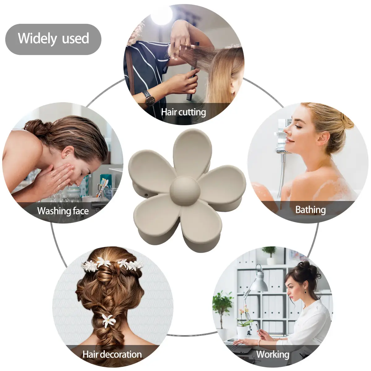 7cm Large Flower Hair Clip for Ponytail & High Ponytail - Image 33