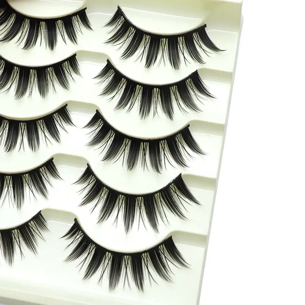False Eyelashes Set Thick Black 3 Pcs