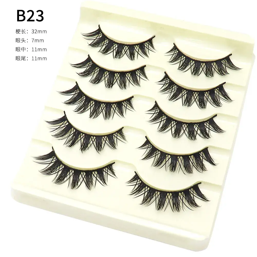 False Eyelashes Set Thick Black 3 Pcs