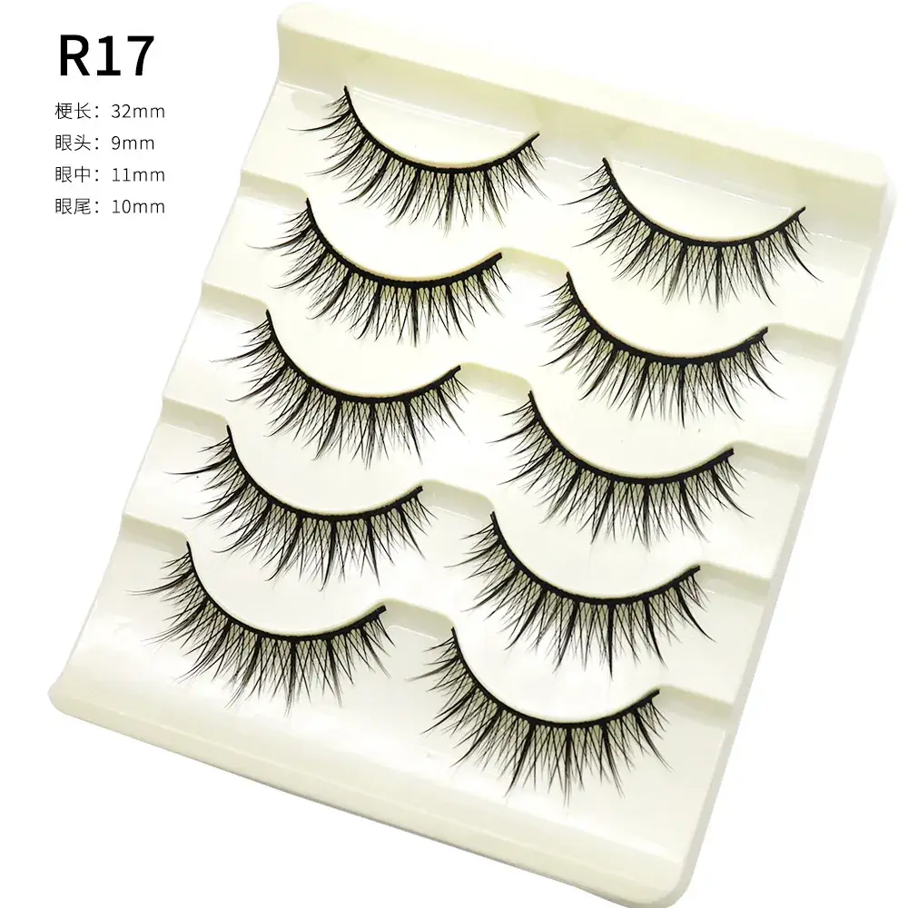 False Eyelashes Set Thick Black 3 Pcs