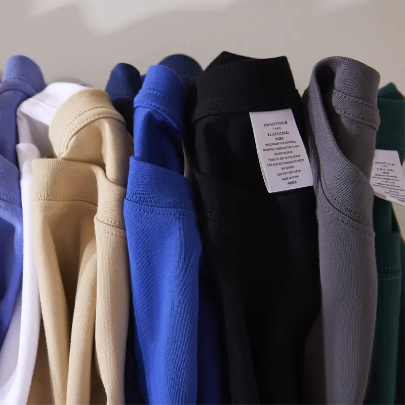 Blue Cotton T-Shirt 230g Pure Cotton Loose Fit - Image 14