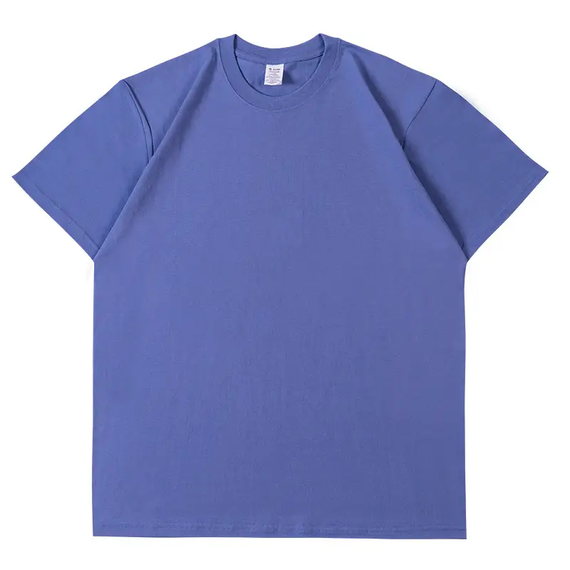 Blue Cotton T-Shirt 230g Pure Cotton Loose Fit - Image 16