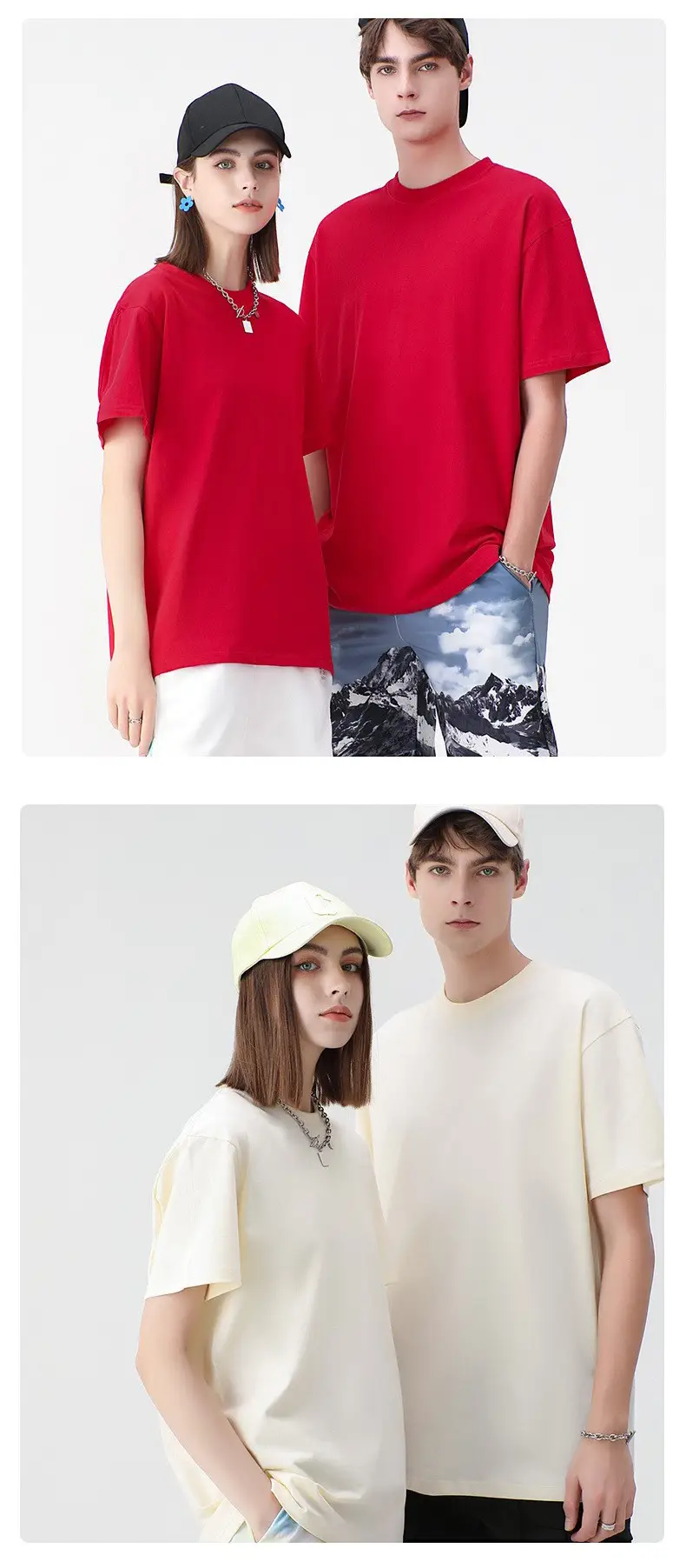 Blue Cotton T-Shirt 230g Pure Cotton Loose Fit — feature 11