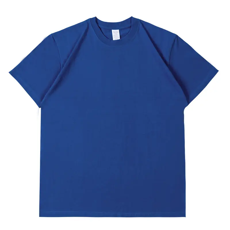 Blue Cotton T-Shirt 230g Pure Cotton Loose Fit - Image 4