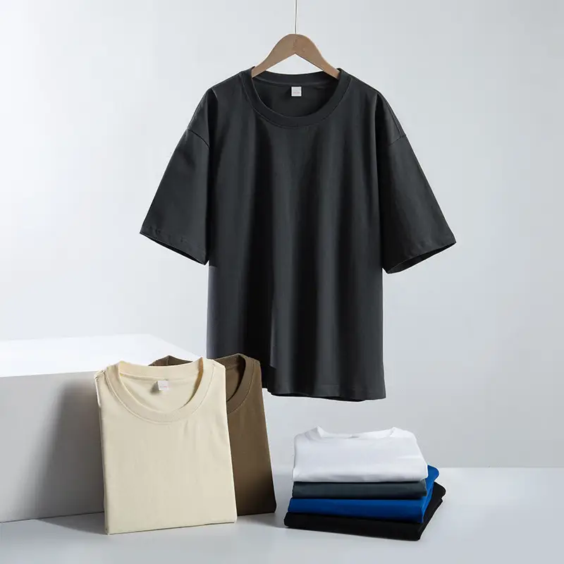 Black Cotton Loose T-Shirt Short Sleeve Round Neck - Image 11