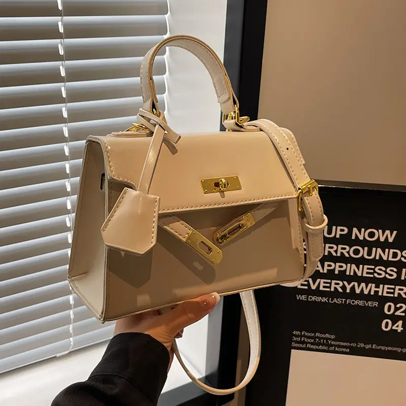 Women's Black Kelly Messenger Bag with Gold Plated Hardware
