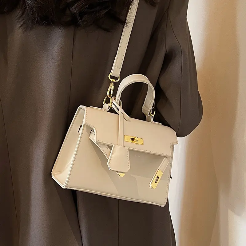 Women's Black Kelly Messenger Bag with Gold Plated Hardware