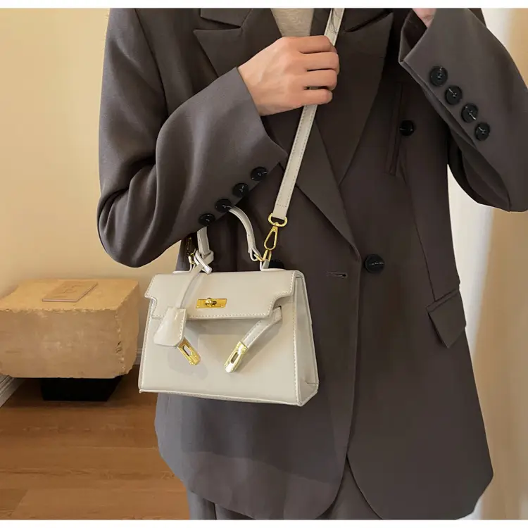 Women's Black Kelly Messenger Bag with Gold Plated Hardware — feature 14