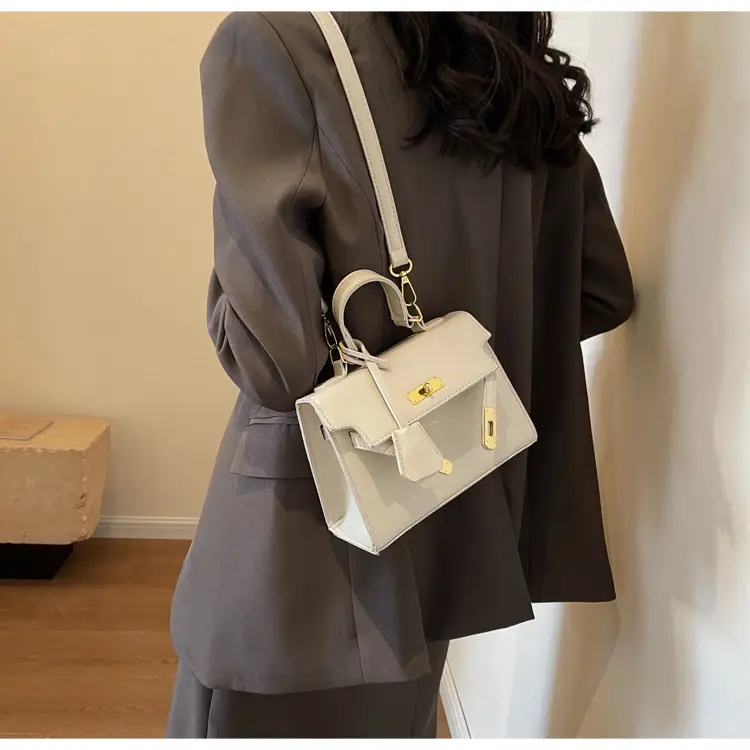 Women's Black Kelly Messenger Bag with Gold Plated Hardware — feature 15