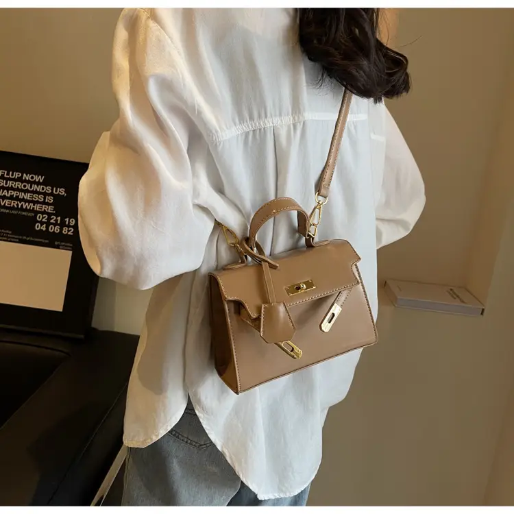 Women's Black Kelly Messenger Bag with Gold Plated Hardware — feature 16