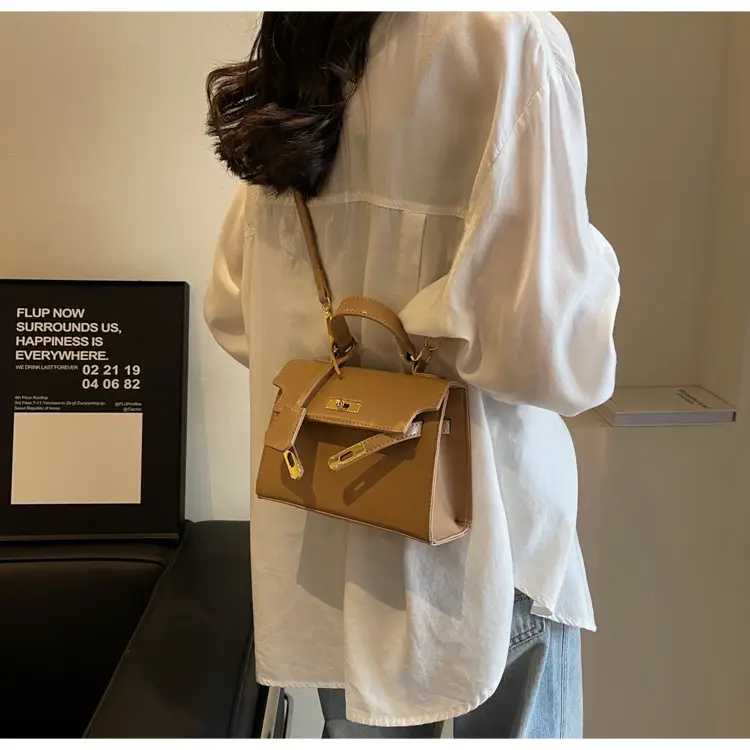 Women's Black Kelly Messenger Bag with Gold Plated Hardware — feature 18