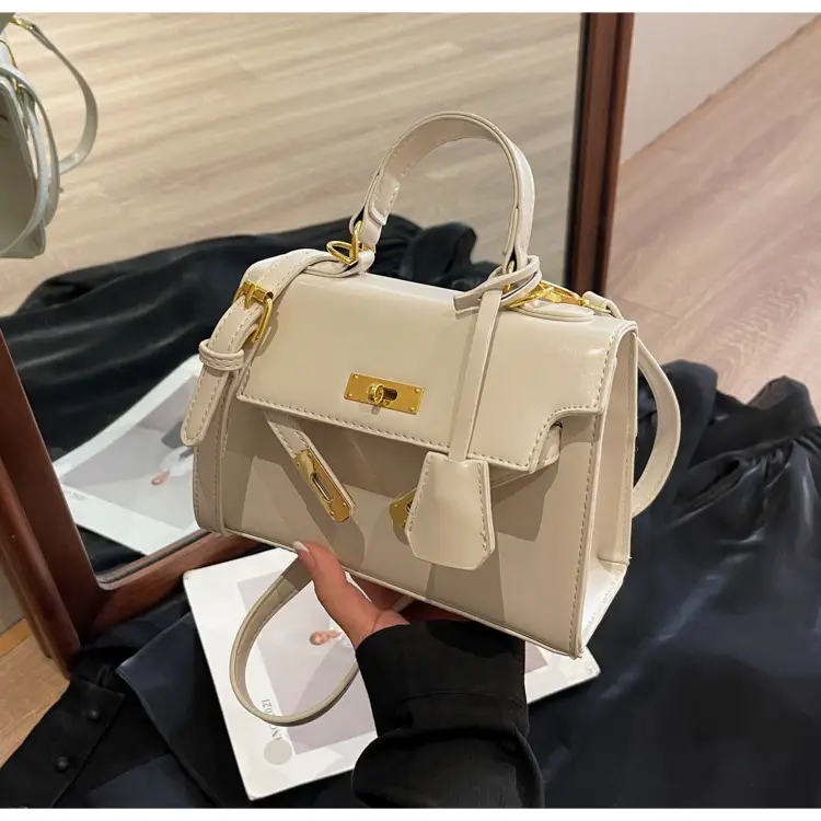 Women's Black Kelly Messenger Bag with Gold Plated Hardware — feature 19
