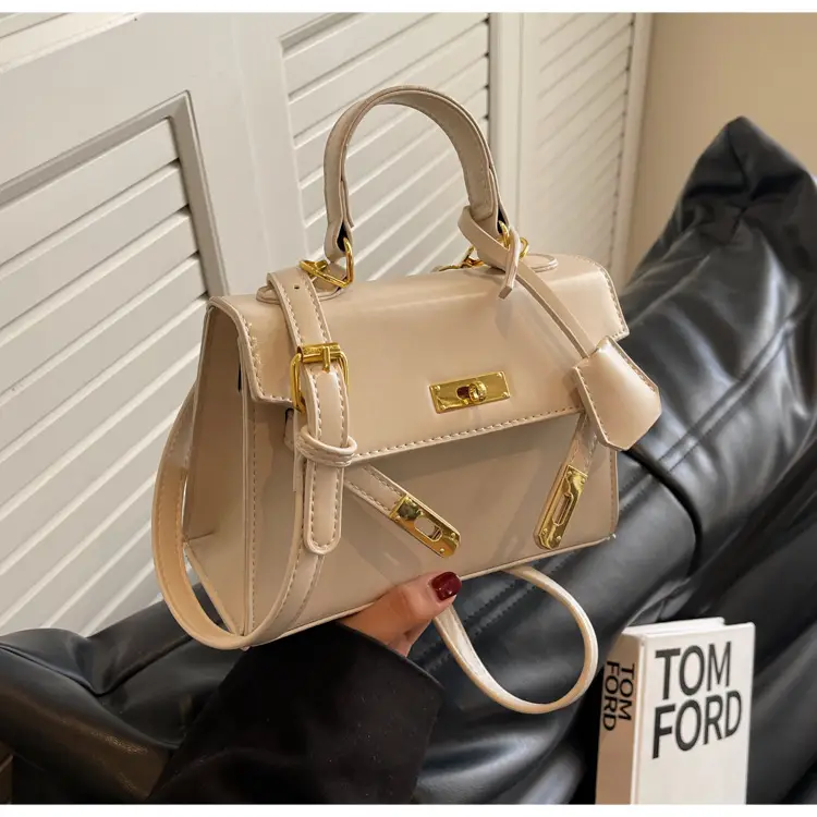 Women's Black Kelly Messenger Bag with Gold Plated Hardware — feature 20