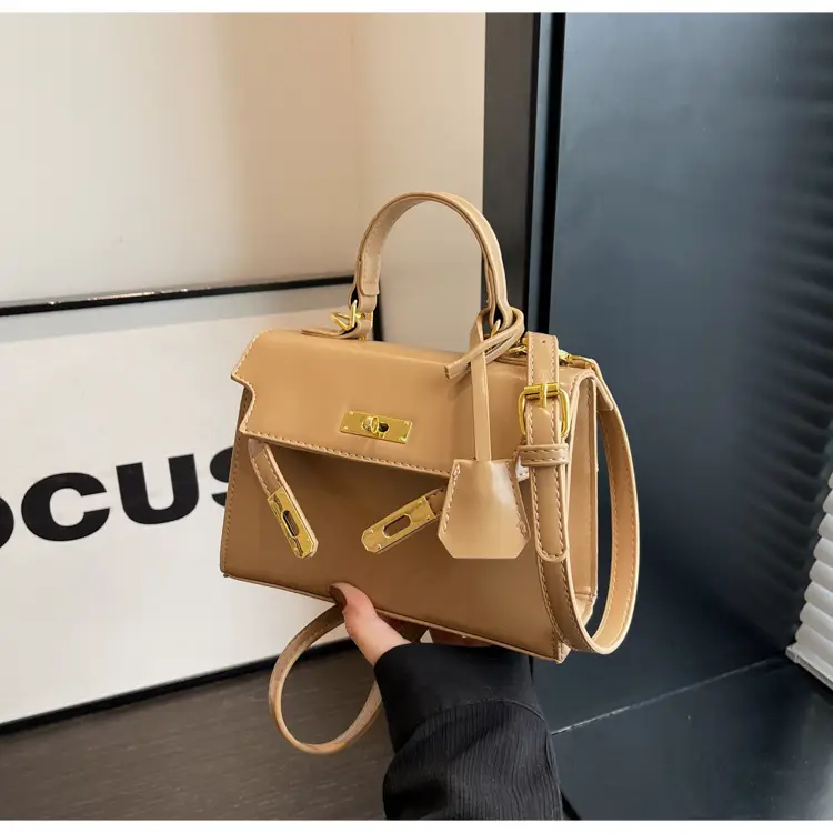 Women's Black Kelly Messenger Bag with Gold Plated Hardware — feature 25