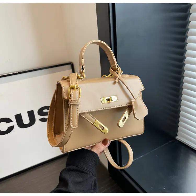 Women's Black Kelly Messenger Bag with Gold Plated Hardware — feature 26