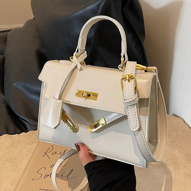 Women's Black Kelly Messenger Bag with Gold Plated Hardware
