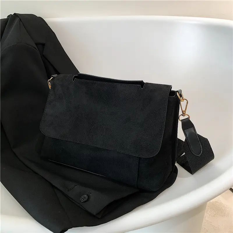 Women's Flannel Shoulder Bag Tan Large Capacity Messenger - Image 5