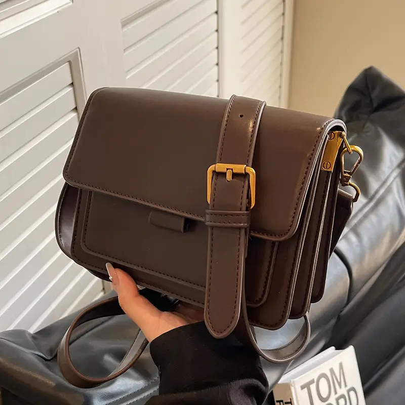 Women's Brown Leather Crossbody Bag 2026 Trendy - Image 6