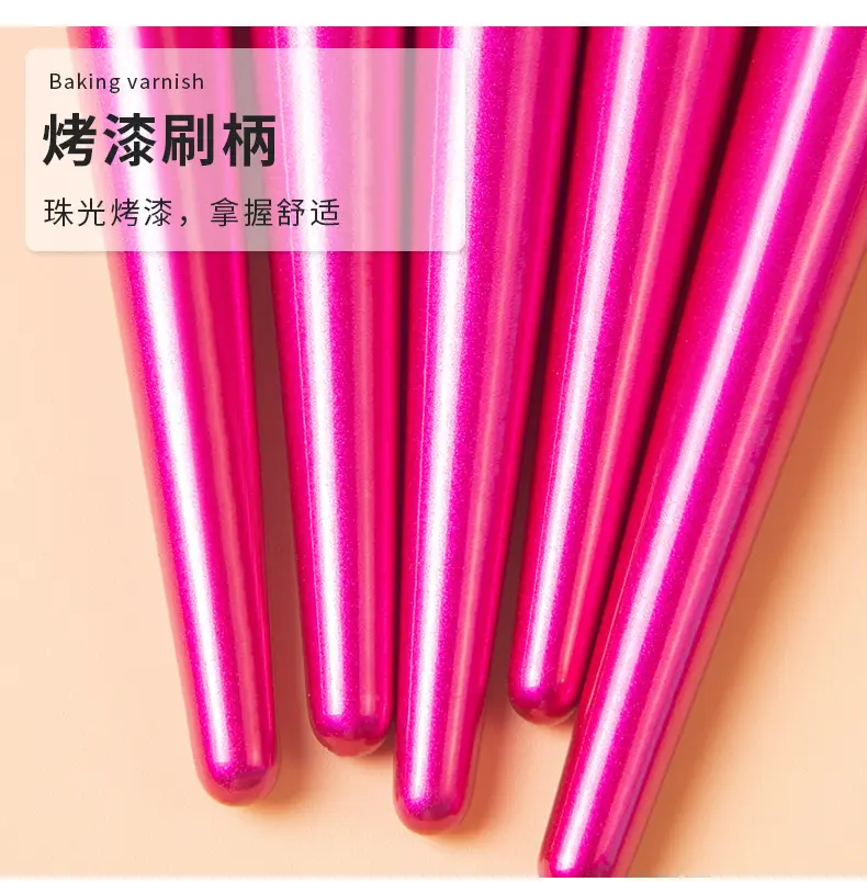 18-Piece Pink Rose Gold Makeup Brushes Set β feature 5