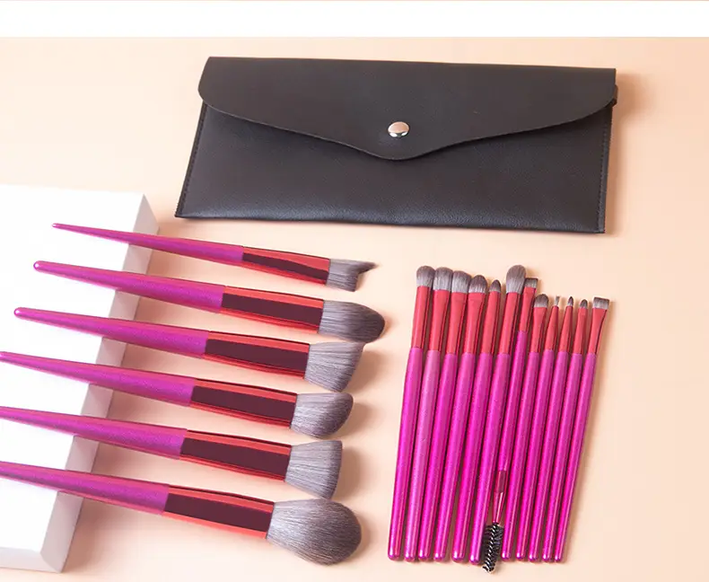 18-Piece Pink Rose Gold Makeup Brushes Set β feature 8