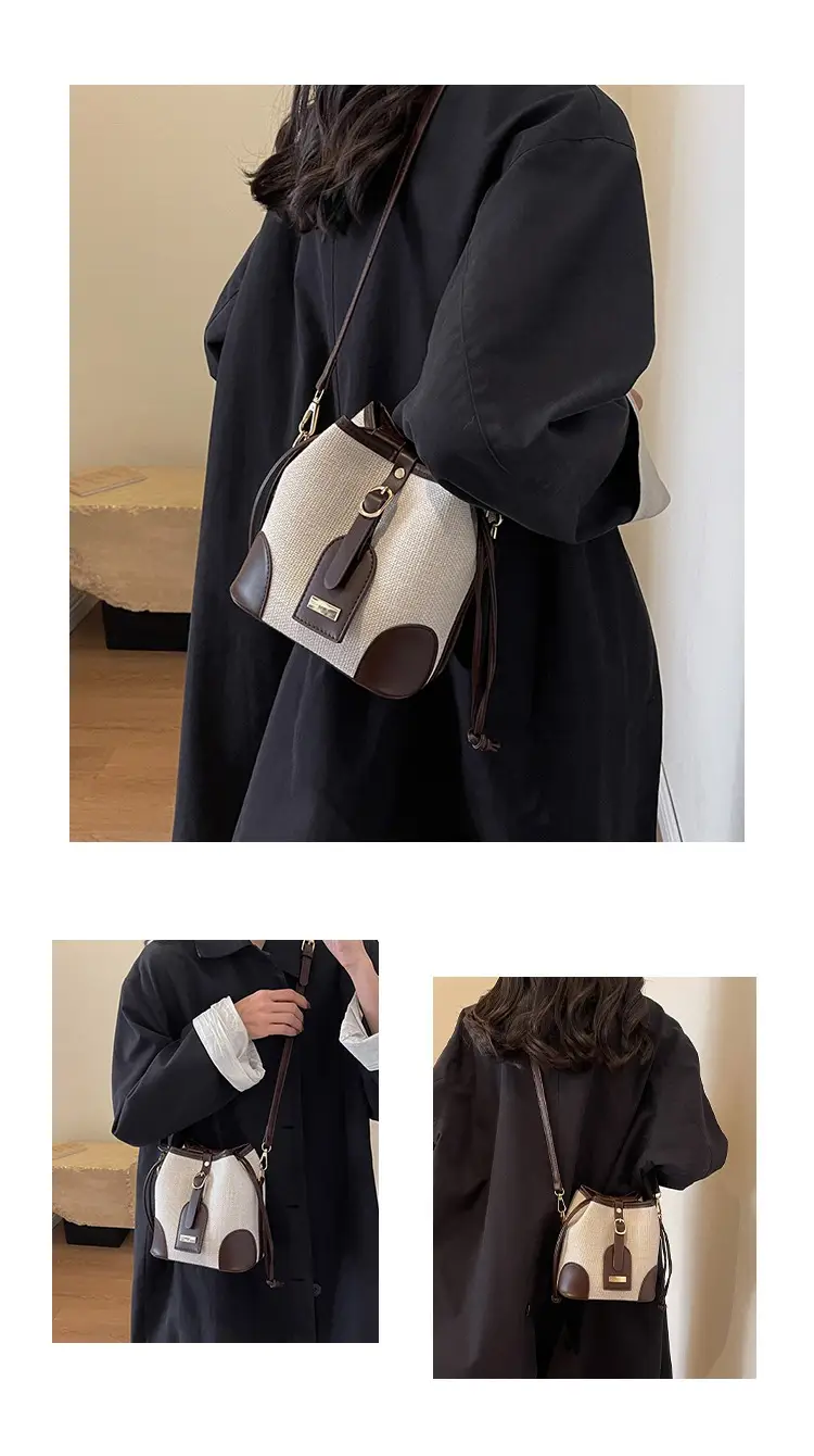 Women's Winter Canvas Shoulder Bag with Brown Accents — feature 9