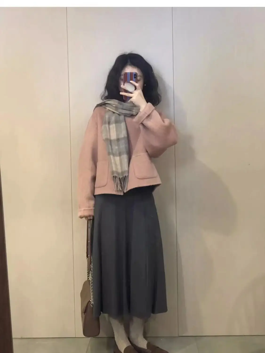 Pink Woolen Women's Coat 2023 Winter Short - Image 4