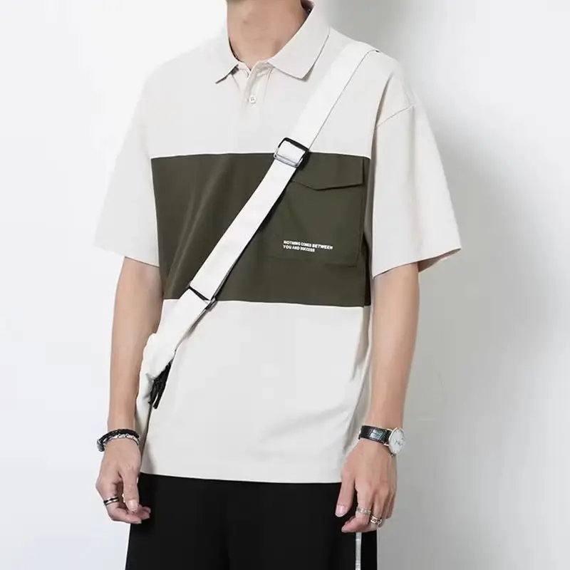 Men's Polo Shirt Black Olive Green 2024 - Image 5