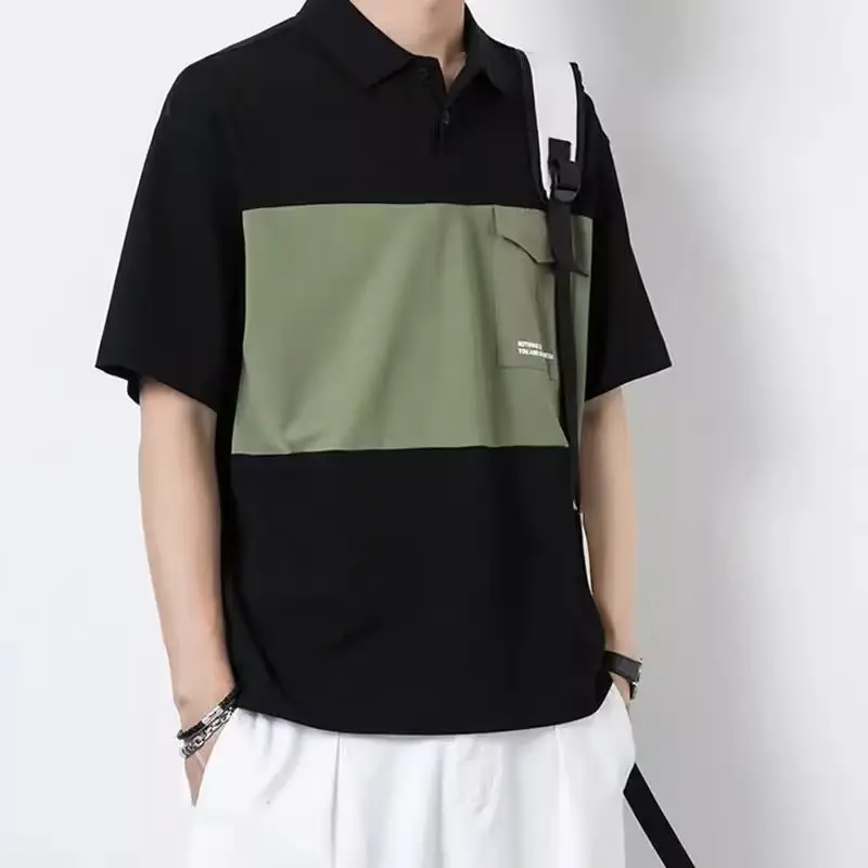 Men's Polo Shirt Black Olive Green 2024 - Image 6