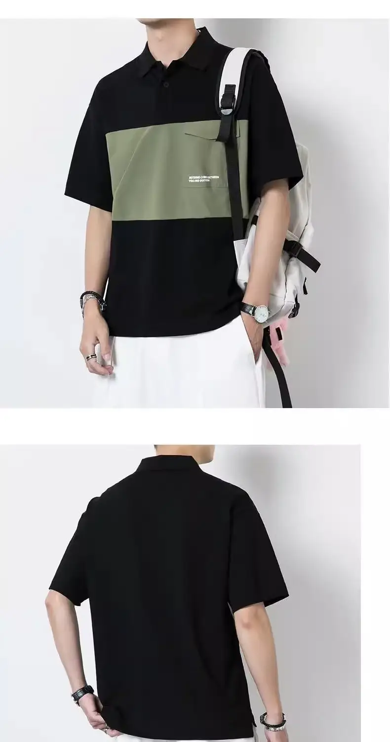 Men's Polo Shirt Black Olive Green 2024 — feature 3