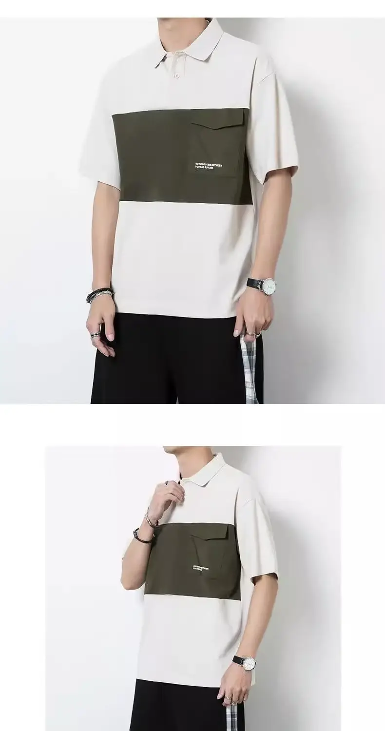 Men's Polo Shirt Black Olive Green 2024 — feature 4